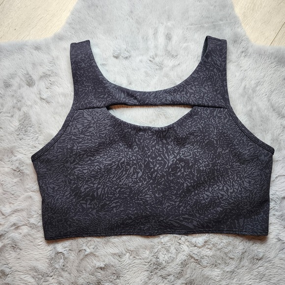 lululemon athletica Tops - Lululemon Black Everlux Cut-out Train Bra Size 12